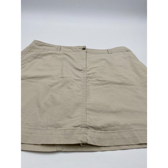 Laura Scott A Line Mini Skort Ivory Khaki Women Size 14 - Picture 5 of 8